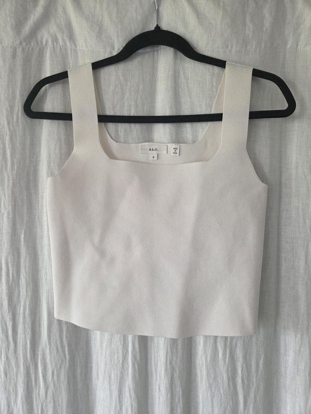 A.L.C. | Victoria Cream Square-Neck Cropped Tank